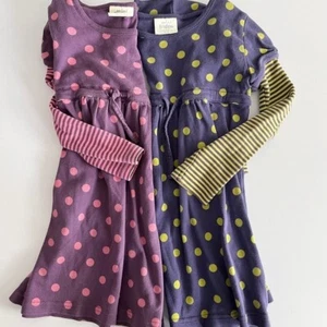 Mini Boden girls dresses 5 6 layered long sleeve dots stripe bundle cotton tunic - Picture 1 of 9