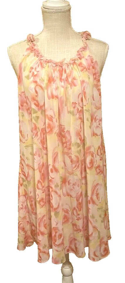 Vestido de Noche Morgan Taylor Íntimo Talla Grande Corto Mujer Rosa Floral Prendas para Dormir Foto 1 de 4