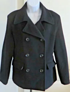 Pavone donna Calvin Klein nero misto lana cashmere taglia 10 doppiopetto - Foto 1 di 4