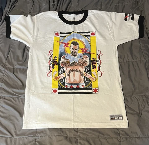 WWE Brand New CM Punk  Second City Saint Ringer Shirt Size Large L AEW ROH Cover