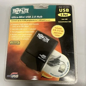 TRIPP-LITE Ultra-Mini 4 Port USB 2.0 Hub Extender With 4 Ft Extension Cable NEW - Picture 1 of 2