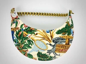 90's Camping Fishing Foam Visor Women’s Summer Hat Cap - Rustic Cabin Style Vntg - Picture 1 of 8