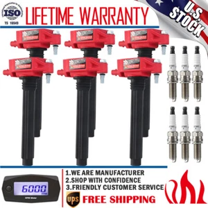 6 Pack Ignition Bobinas & Platinum Spark Plugs For Chrysler Dodge Jeep Ram UF648 - Picture 1 of 15