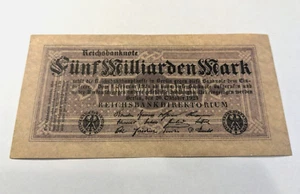 Reproduction Weimar Currency 5,000,000,000 Mark 5 billion Hyperinflation - Picture 1 of 2