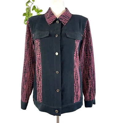 Koos of Course! Blazer Jacket size Small Purple Black Artsy Career Casual - Image 1 of 4