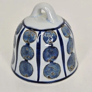 Grethe Helland Hansen Hand-Painted Blue Ceramic Bell – Royal Copenhagen Denmark - Picture 1 of 15