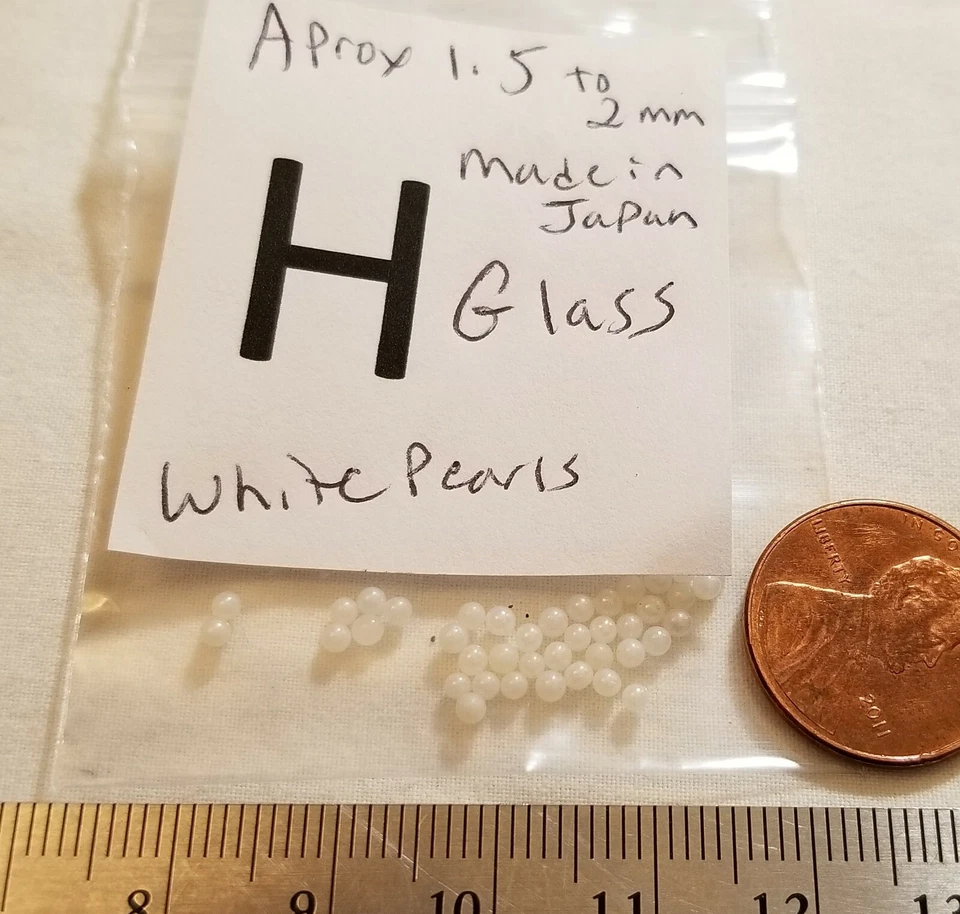 Lote de reparación de joyas de colección 1 mm 1,5 mm y 2 mm sin agujero bola de perlas blanco crema 5000 Foto 1 de 1