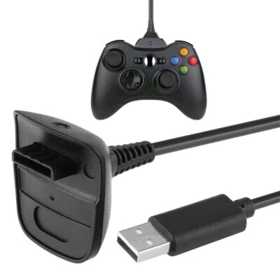 Cavo ricarica cavetto caricabatteria USB pr controller wireless gamepad Xbox 360 - Immagine 1 di 3