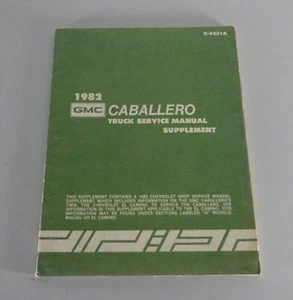 Manual De Taller Suplemento GMC CABALLERO De 1982 - Imagen 1 de 4