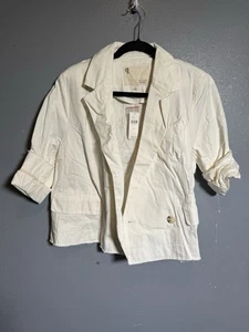 Neu mit Etikett Anthropologie Pilcro Blazer ausgefranster Saum elfenbeinfarben – Medium - Bild 1 von 8