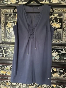 Women’s Size 12 Nautica Navy Blue Dress With Lace Front Sleeveless  - Picture 1 of 7