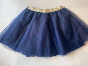 Girls Janie And Jack Navy Blue And Gold Tulle Tutu Skirt Size 5 AS IS - Picture 1 of 4