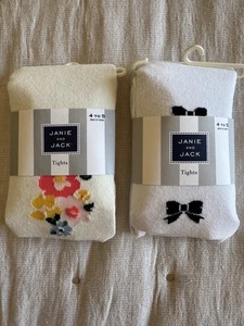 Janie And Jack Girls Tights Size 4 To 5 Set Of Two NWT - Picture 1 of 4