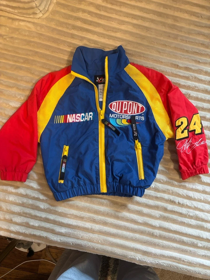 Vtg Chase Authentics NASCAR Jeff Gordon Blue and Yellow Jacket Boy’s Size 2 - Image 1 of 2