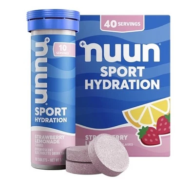 Comprimidos de electrolitos Nuun Sport limonada de fresa 40 unidades comprimidos de hidratación Foto 1 de 4