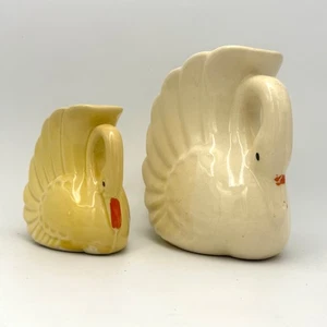 Set fioriere cigno Fredericksburg ceramica art deco vintage metà secolo - Foto 1 di 8