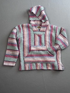 Earth Ragz Multicolor Striped Baja Jie Mexican Hoodie Youth Small - Picture 1 of 6