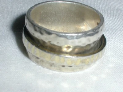 BOLD SILPADA STERLING SILVER TWO TONE SPINNER  RING- SIZE 8! - Image 1 of 4