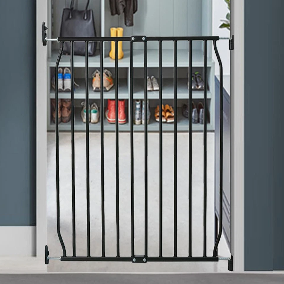 Safetots Baby Gate, Eco Screw Fit Tall Gate, Stair Gate Black Range 70cm - 140cm