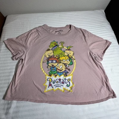 Camisa Recortada Rosa Nickelodeon Logo Rugrats, Talla XL Foto 1 de 4