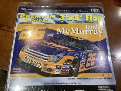 NASCAR Jamie McMurray Irwin Tools PREMIUM  2 SIDED 3'X5' FLAG BSI NIP - Image 1 of 4