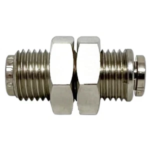 NORGREN 120290400 1/4" Messing vernickelt Push-to-Connect Schottverschraubung - Bild 1 von 3