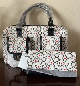 Disney Parks Mickey Mouse Icon Geometric White Travel Purse Bag and Wallet - Picture 1 of 1