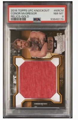 CONOR MCGREGOR 2016 Topps UFC Knockout Relic KR-CM Gold /88 PSA 8 Pop 1,1 Higher - Image 1 of 3
