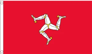 Isle Of Man Flag -British English Island Manx TT 150cm x 90cm 5ft x 3ft - Picture 1 of 1