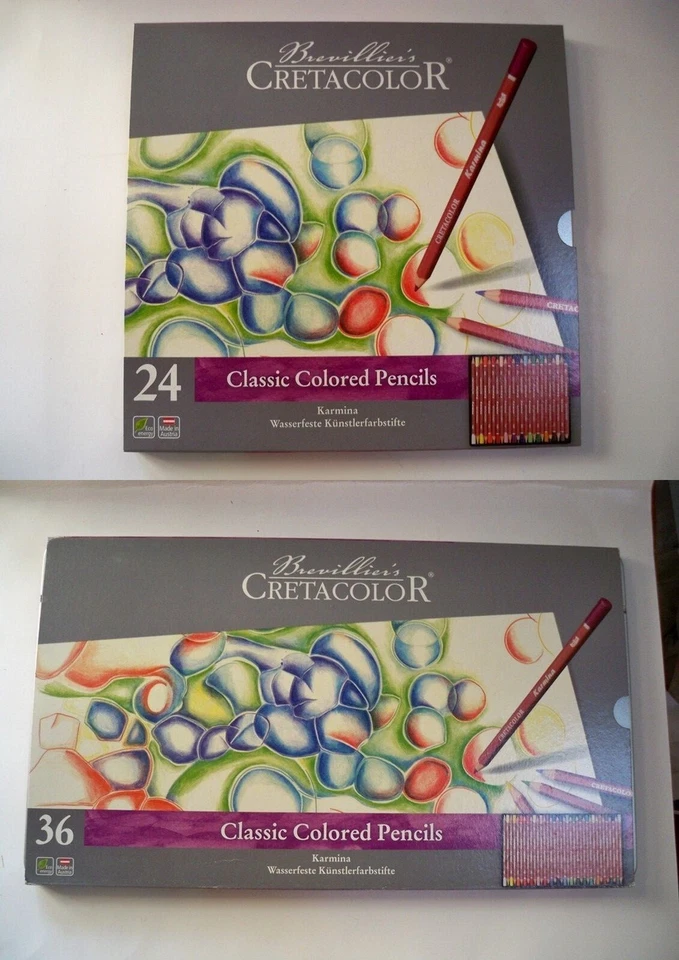 CRETACOLOR 24-36 CLASSIC COLORED PENCILS KARMINA FARBSTIFTE FÜR KÜNSTLER