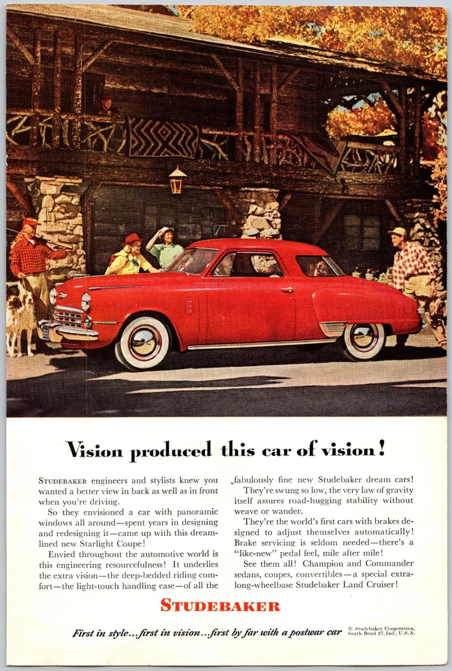 PRINT AD 1948 Studebaker Starlight Coupe Vision Produced this Car 6.75" x 10" - Image 1 of 1