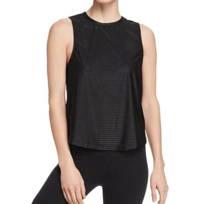 Camiseta sin mangas AQUA ATLÉTICA NUEVA para mujer negra abierta torcida trasera malla M TEDO Foto 1 de 2