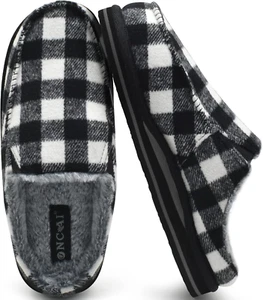 Pantofole Da Uomo in Comfort Pelo Cotone Strisce Ciabatte Da Casa in Lana Con Me - Foto 1 di 12