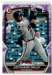 2023 Bowman Prospects Purple Pattern 1st Justyn-Henry Malloy /199 Atlanta Braves
