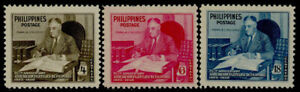 Philippines 542-4 MNH F.D. Roosevelt with his Stamps