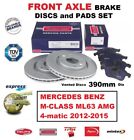 For Mercedes M-Class Ml63 Amg 4-Matic 2012-2015 Front Axle Brake Pads + Discs