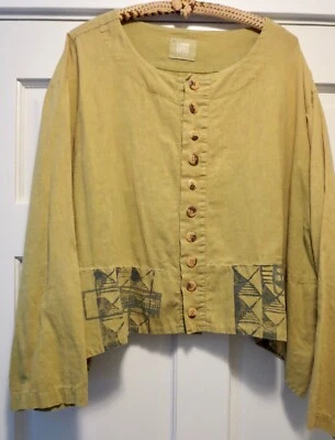 ROPA PEZ AZUL Chaqueta Curvada Pintura Geométrica Dijon Mostaza Talla Única (2) Foto 1 de 4