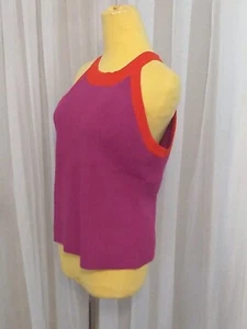 New York And Company Knit Top Stretchy Sz Large Purple Red Sleeveless - Picture 1 of 8