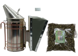 Edelstahl Smoker mit 500 g Rauchmittel Imker Rauchbläser Bienenzucht Imkerei - Bild 1 von 15