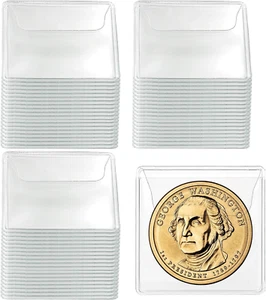 200 Stück Einzelfach Münzhüllen Sammler 2 x 2 Zoll transparent PVC Münzfach - Bild 1 von 7