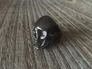 RON HERMAN STAINLESS STEEL BLACK PLATED SKULL MENS DESIGNER RING SZ.11 - Picture 1 of 12