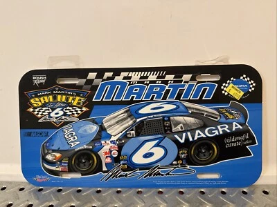VINTAGE NASCAR Mark Martin #6 VIAGRA Roush Racing Plastic Auto Tag Plate - Image 1 of 2