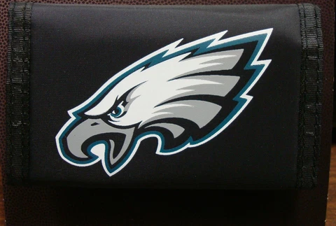 PHILADELPHIA EAGLES OFFICIAL TEAM LOGO NYLON TRIFOLD WALLET NEW RICO INDUSTRIES Cover