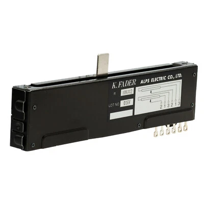 ALPS 10K Schiebepotentiometer RSA0K12 stereo log. K-Fader Weg 100mm L:128mm A10K - Bild 1 von 4