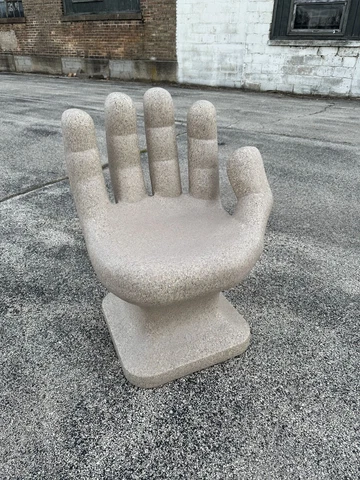 faux Granite Tan/Sandstone right HAND SHAPED CHAIR 32" adult 70's Retro NEW Cover