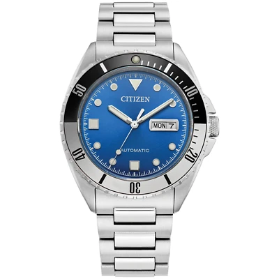 Citizen Men's Automatic Silver Blue Stainless Steel Watch 42MM NH7530-52M - Image 1 of 4