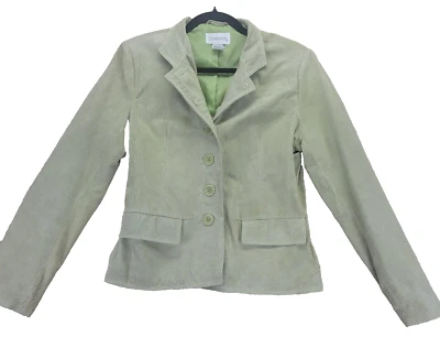 Chaqueta de cuero Chadwicks para mujer 8 verde abrigo con botones informal damas Foto 1 de 4