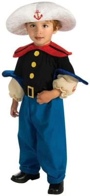 Disfraz de Popeye muscular azul marino para niño marinero Halloween niño pequeño Foto 1 de 2