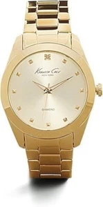 Kenneth Cole 'Rock Out' KC4949 Women's 39mm Gold Tone Diamond Dial Watch - Picture 1 of 6