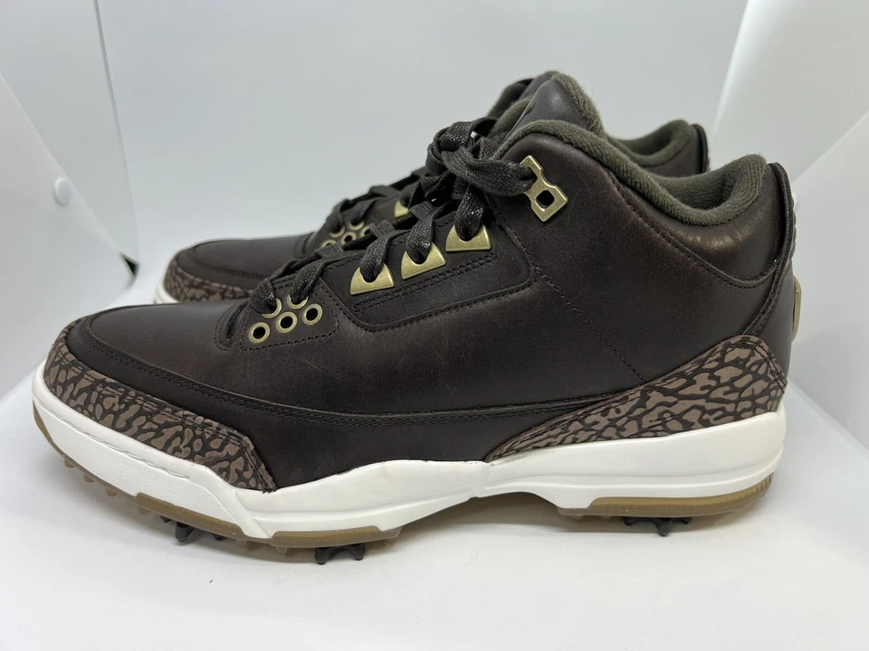 Nike HOMBRE JORDAN 3 RETRO Golf Premium Marrón TALLA 9.5 Nuevo Sin Caja Lanzamiento 2018 Foto 1 de 4